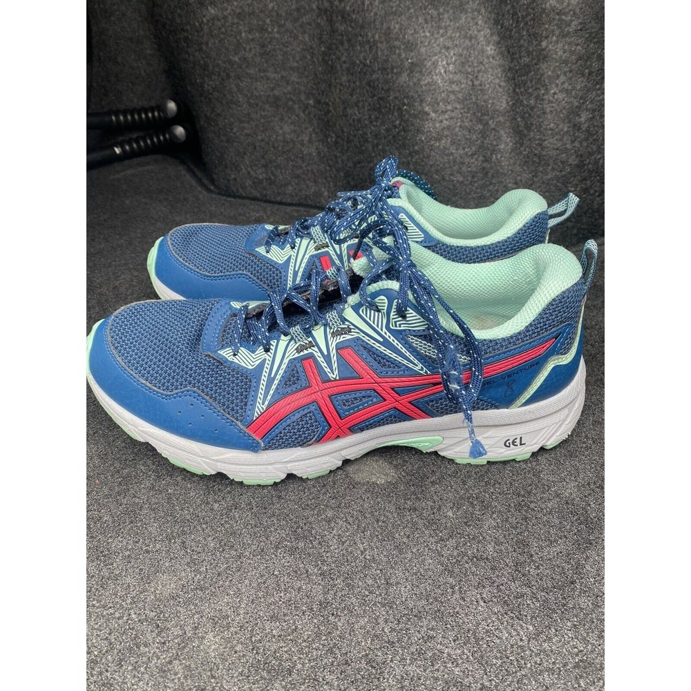 Asics Gel Venture 8 Running Shoes Women's Size 8.5 W Blue Pink EUC Need Insoles